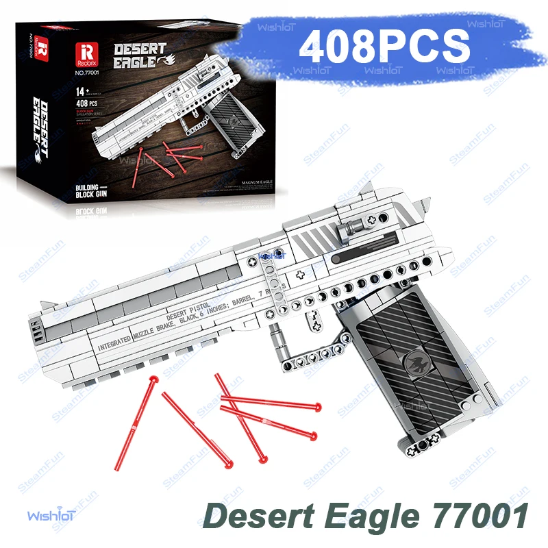 77001 Desert Eagle 408pcs Assembled Building Blocks Bricks Guns Series Model Kids Toys Boys Birthday Gifts