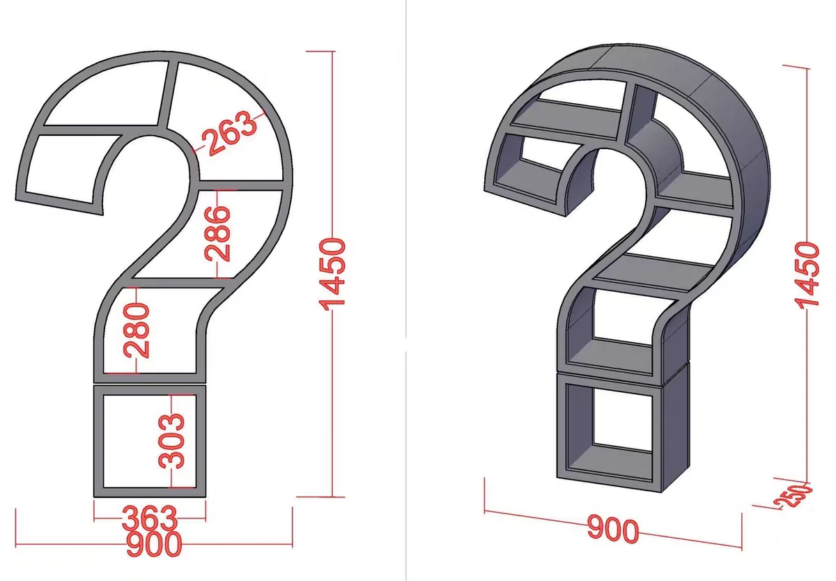 Question mark creative bookshelf library kindergarten early education center school display shelf