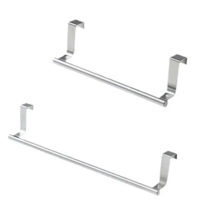 Towel Rack Over Door Towel Bar Hanging Holder Stainless Steel Bathroom Kitchen Cabinet Towel Rag Rack Shelf Hanger