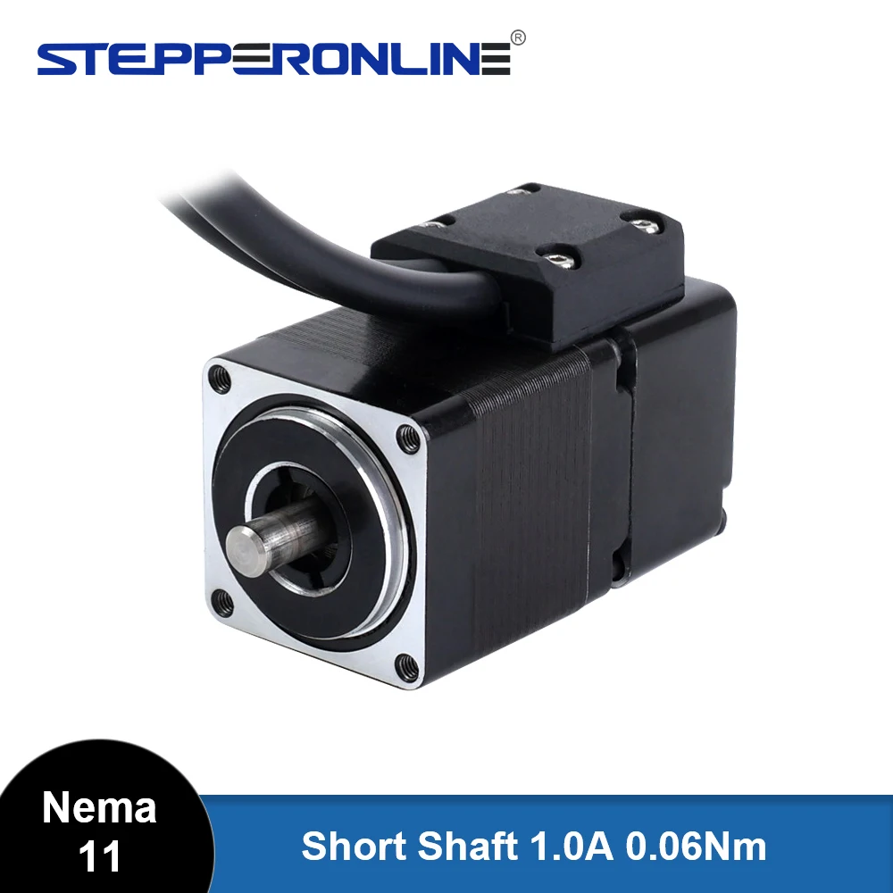 

STEPPERONLINE Nema 11 Closed Loop Stepper Motor Short Shaft 10mm 1.0A 0.06Nm Encoder 1000PPR use with EGS11 Gearboxes