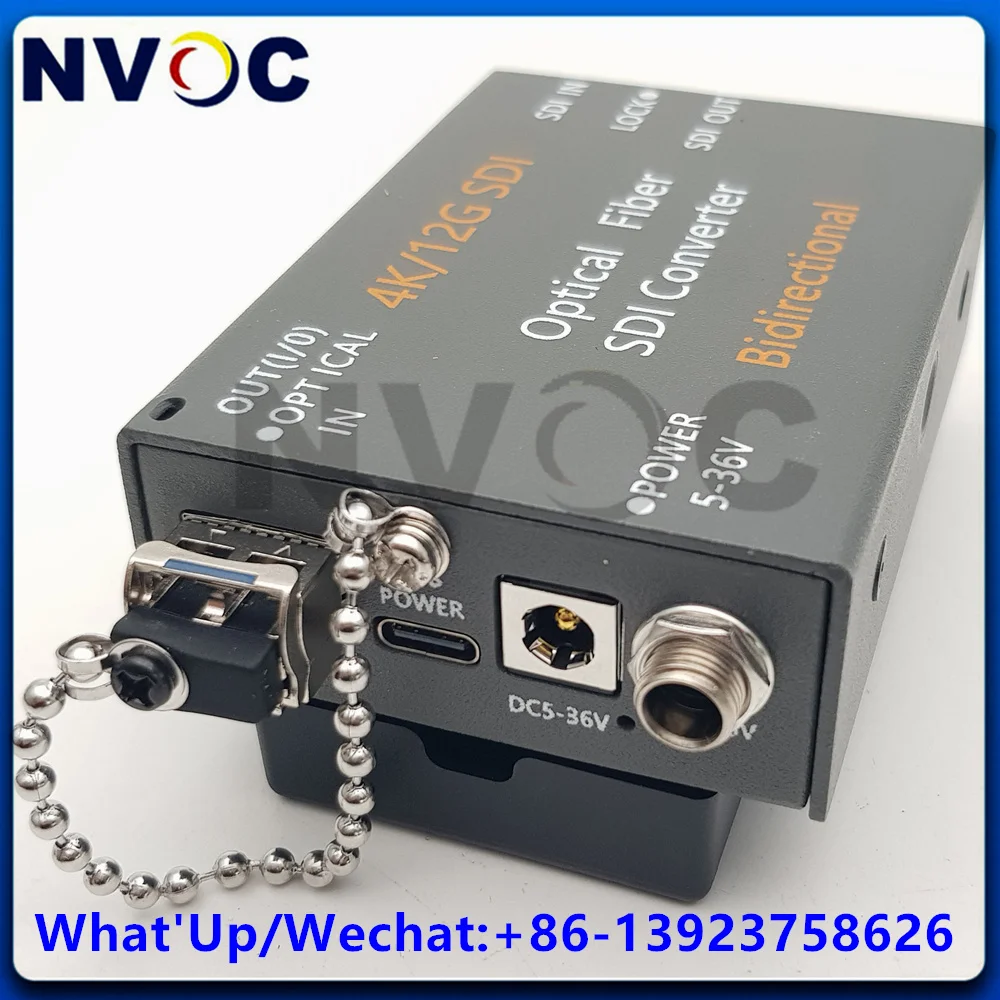 1Ch Bidirectional 4K/12G SDI Fiber Optic Converter/Extender/Transceiver With 12G Duplex 1310nm LC SFP Compatible With 6G/3G/HD