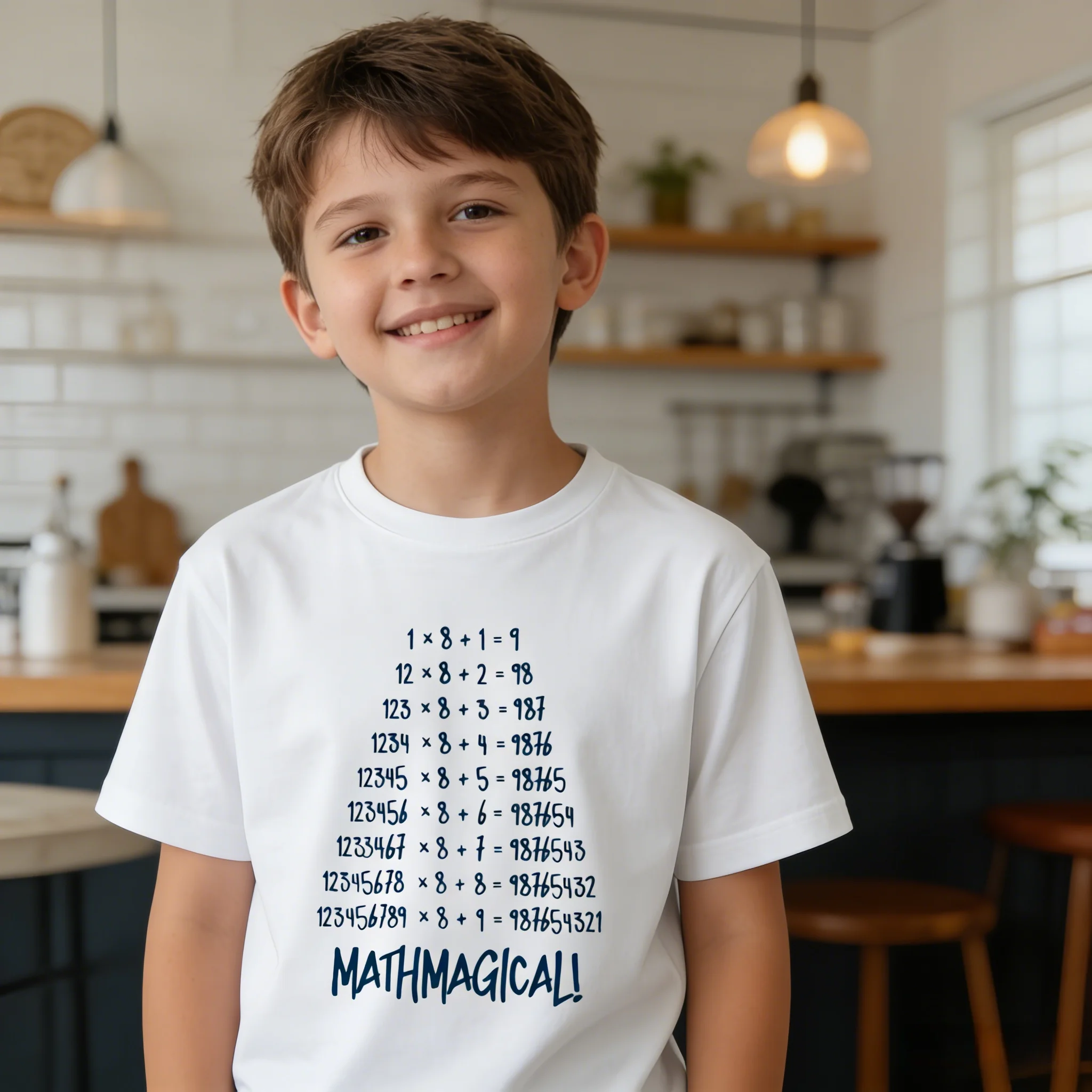 Mathematics Number Pattern Cotton Tee O Neck Short Sleeve Casual Educational T Shirt for Daily Wear Outdoor Sport Gift