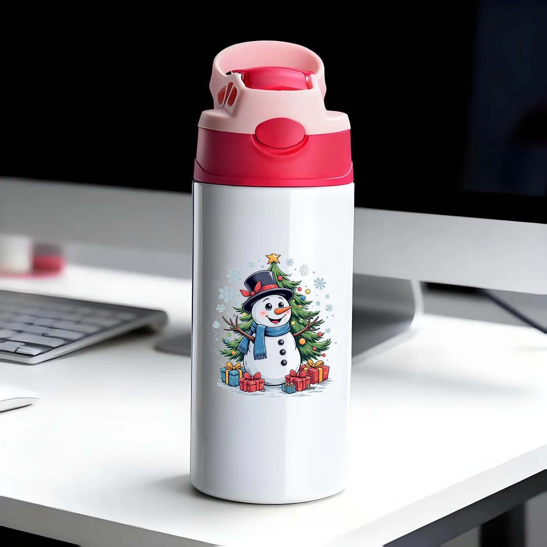 

304 stainless steel thermal cup cartoon snowman straw cup Christmas gift box childrens water cup set essential warm winter hol