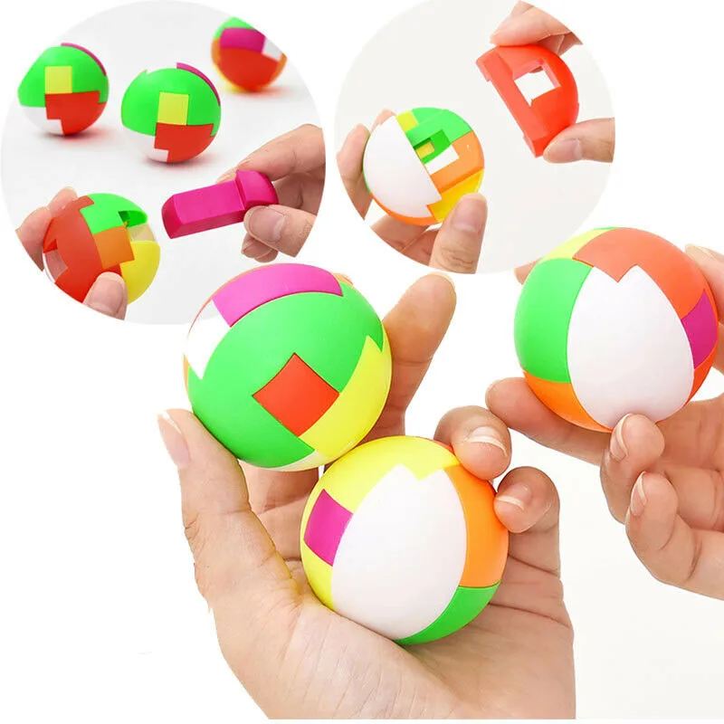 Mini quebra-cabeça bola para crianças, brinquedo educativo, plástico criativo, multicolorido, cor aleatória, presente, 1pc