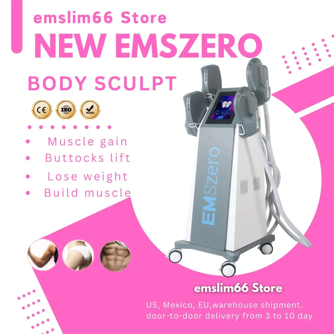 EMSzero EMS Body Slimming Sculpting in Sculpt Machine 6500W Weight Lose Electromagnetic Muscle Fat Removal with 4 Handle