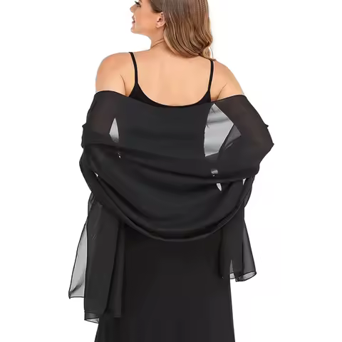 Women's dual-purpose shawl Evening dress party bride bridesmaids elegant soft silk scarf