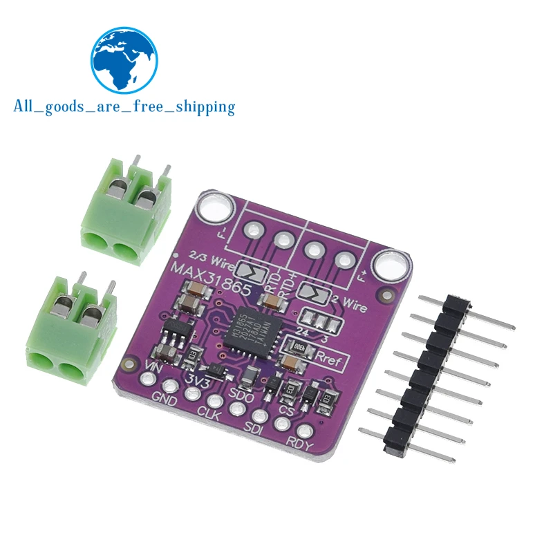 TZT MAX31865 PT100 to PT1000 RTD-to-Digital Converter Board Temperature Thermocouple Sensor Amplifier Module 3.3V/5V For Arduino