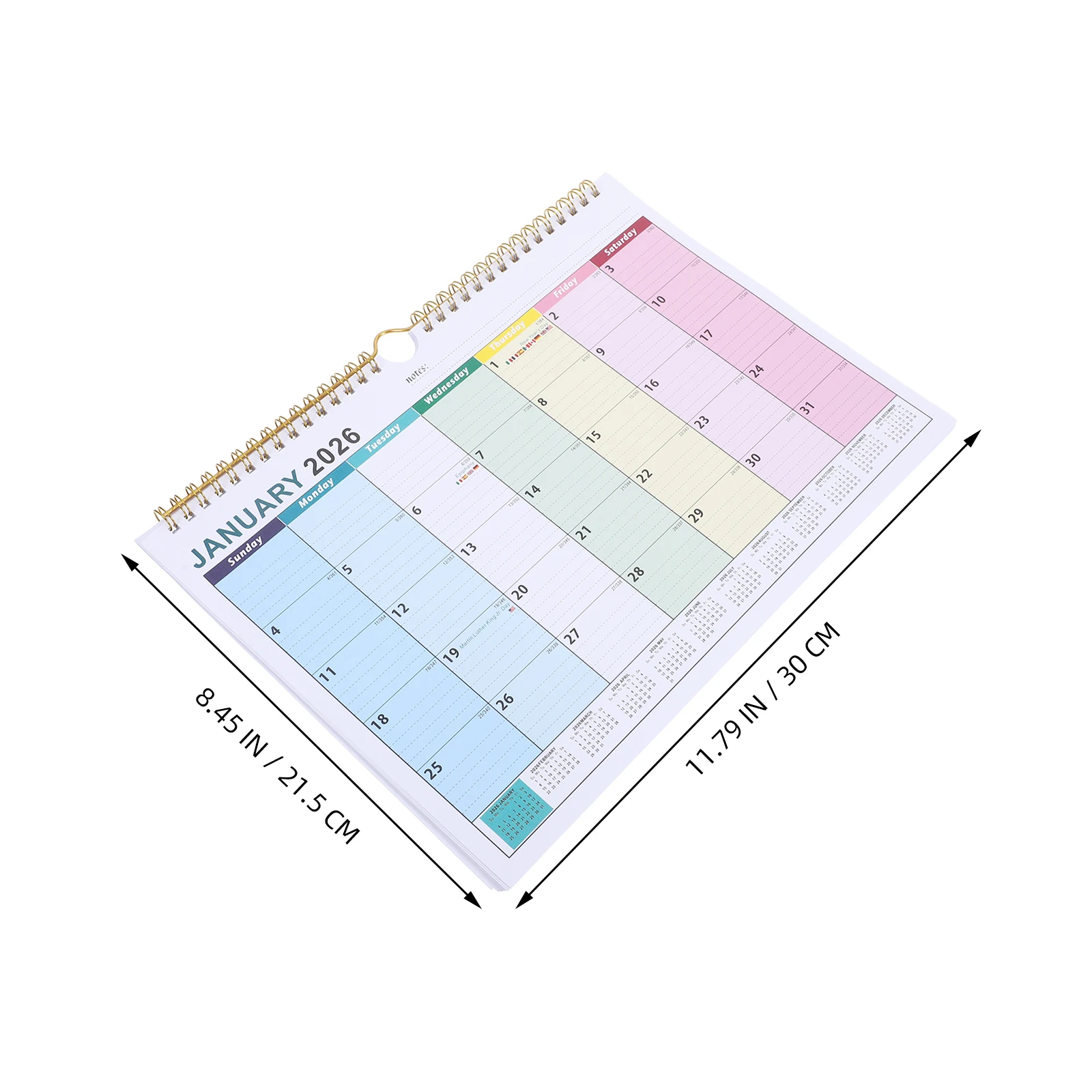 تقويم ورقي جمالي 18 شهرًا تقويم حائط لليوم يناير 2026 إلى يونيو 2027 مخطط معلق شهري عرض عمودي للمكتب