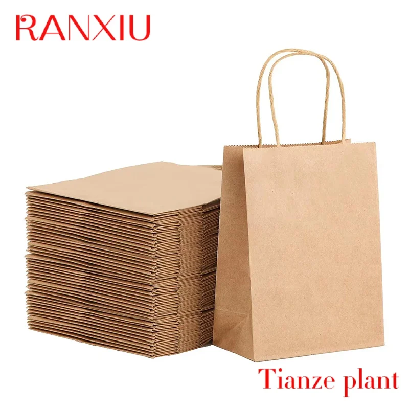 Custom Lipack Food Grade Takeaway Kraft Paper Bag Take Out Grocery Brown Paper Bags For Food Packaging