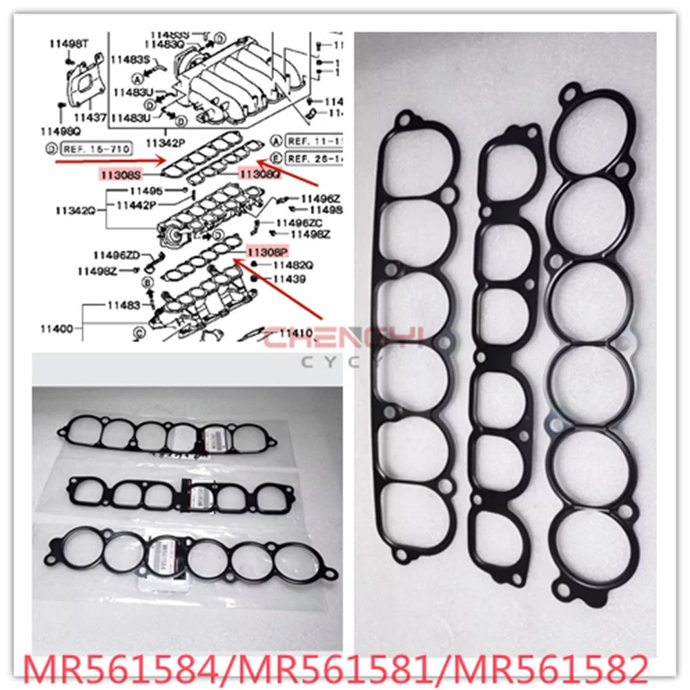 6G75 24V Engine Parts Intake And Exhaust Manifold Gasket For Pajero Montero V67W V77W V87W V97W MR561582 MR561581 MR561584