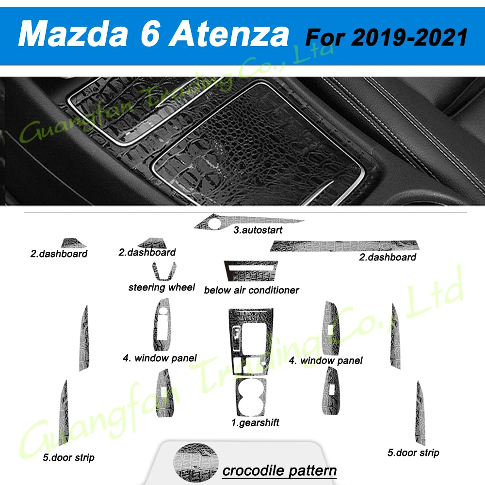 For Mazda 6 Atenza 2019 2021 Car Styling Carbon Fiber Car Interior Center Console Color Change Molding Sticker Decals