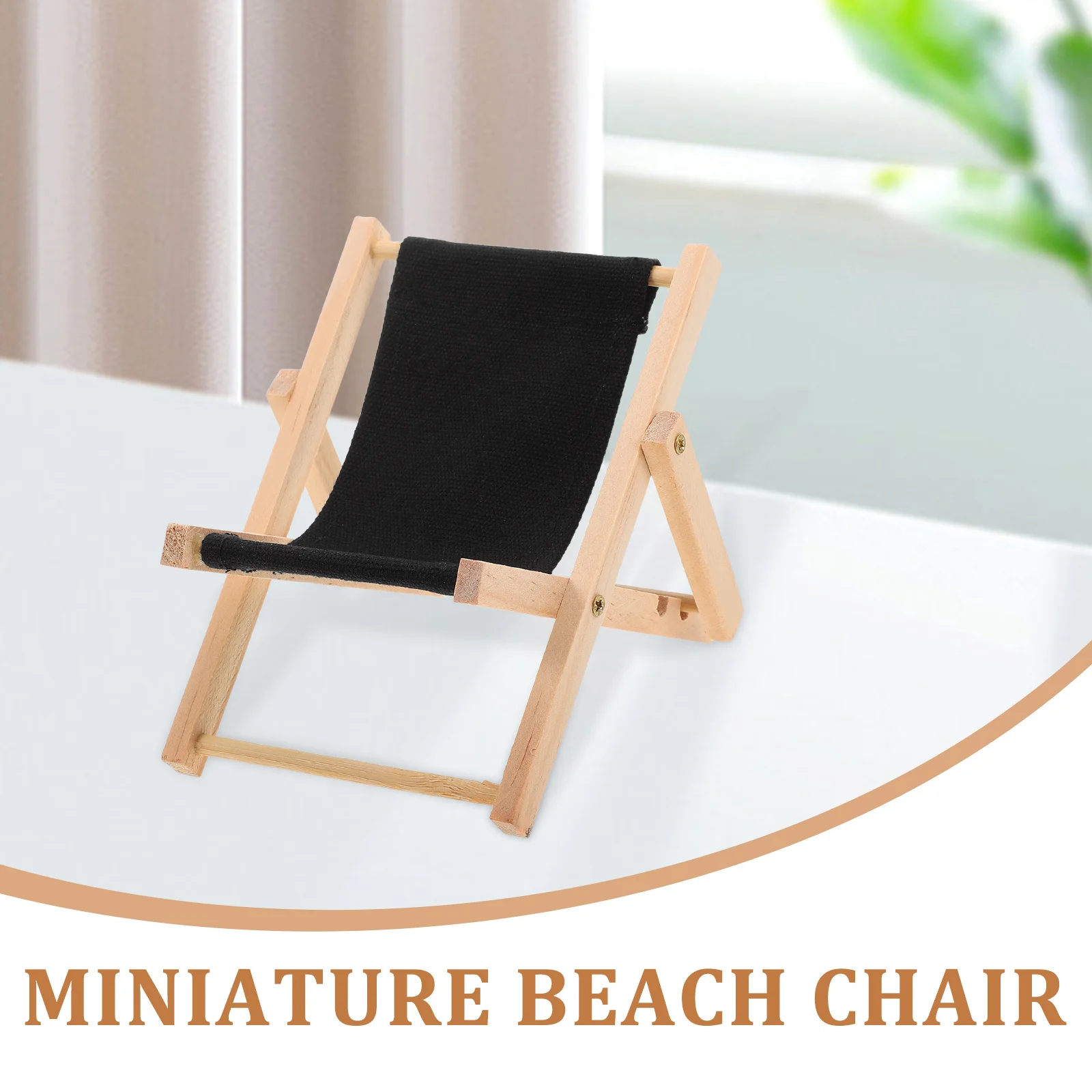 Chaise de plage pliante en bois, Micro paysage, pour Mini ornement, décoration de maison, meubles miniatures, Simulation