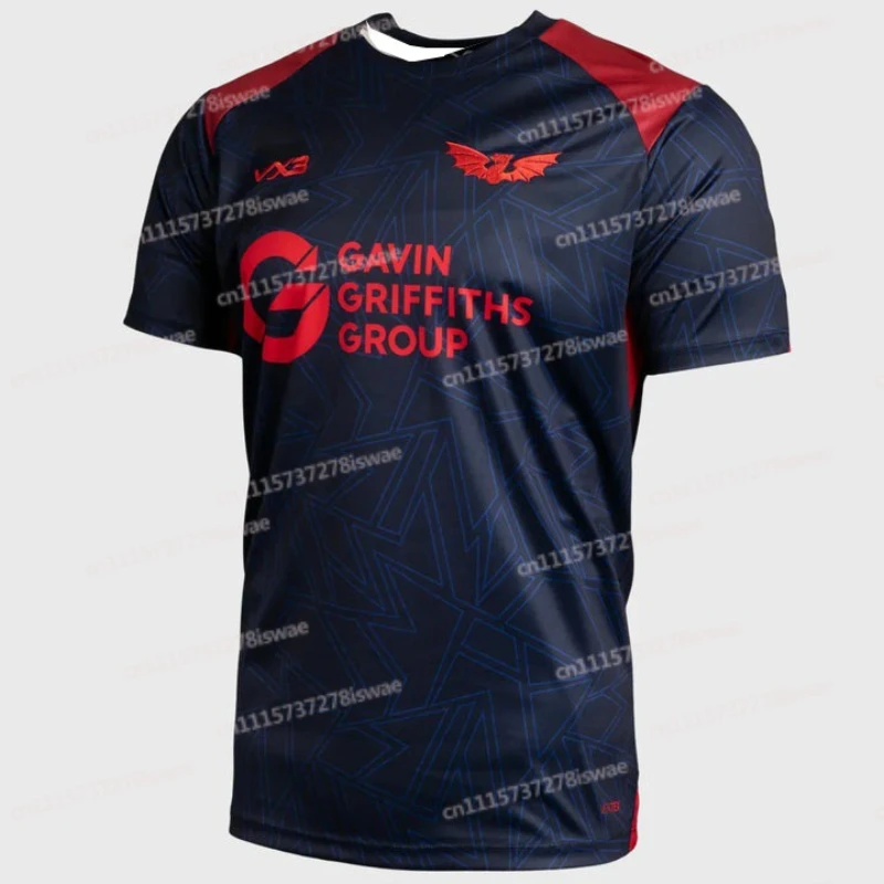 Summer Llanelli Scarlets 3D Print Home Rugby Jersey Men Y2K T-shirt Oversize Suitable for Daily Wear and Training Wear Fashion