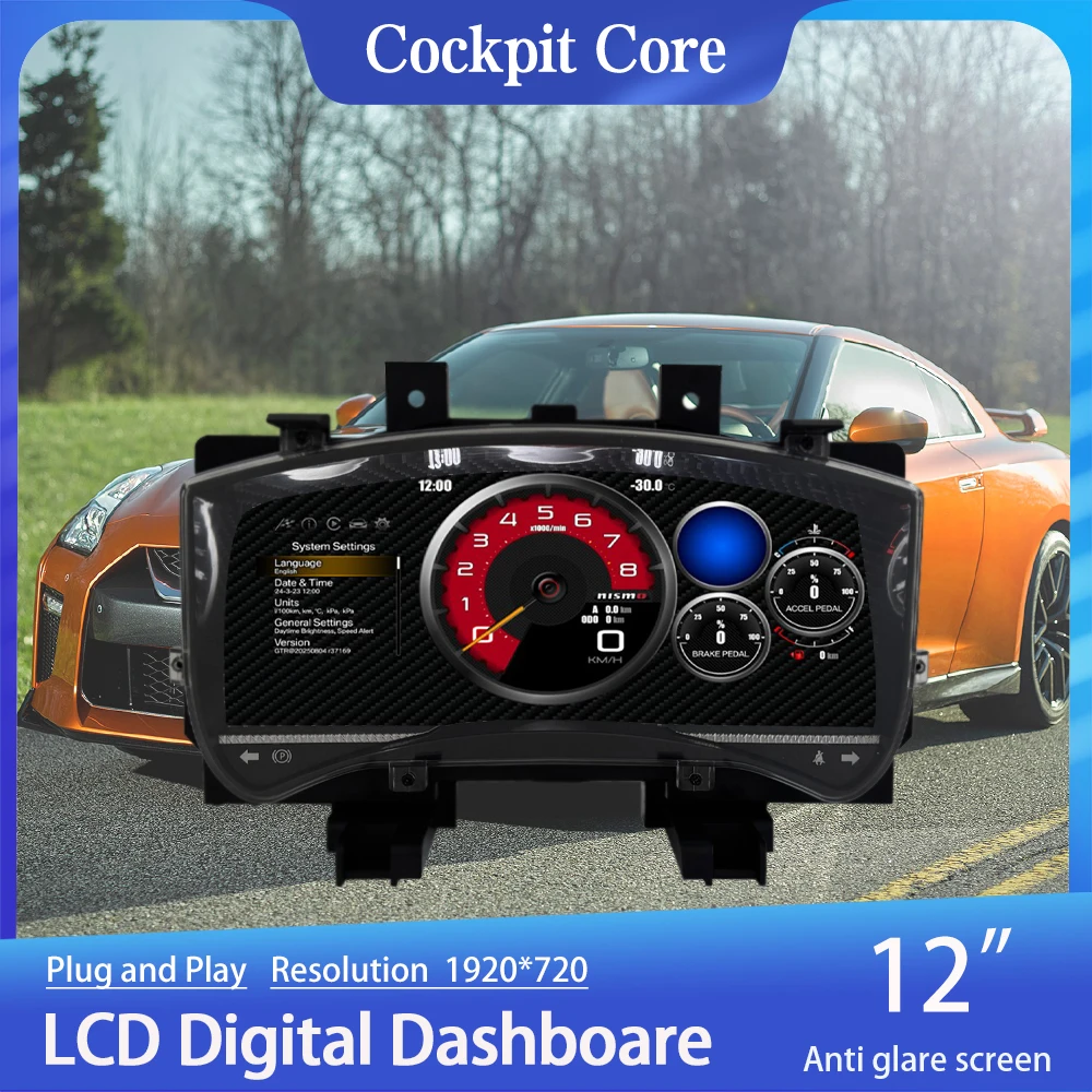 

Digital Instrument Cluster For Nissan GT-R 2009–2017 Speedometer,Dashboard,Gauge, virtual cockpit plug & play