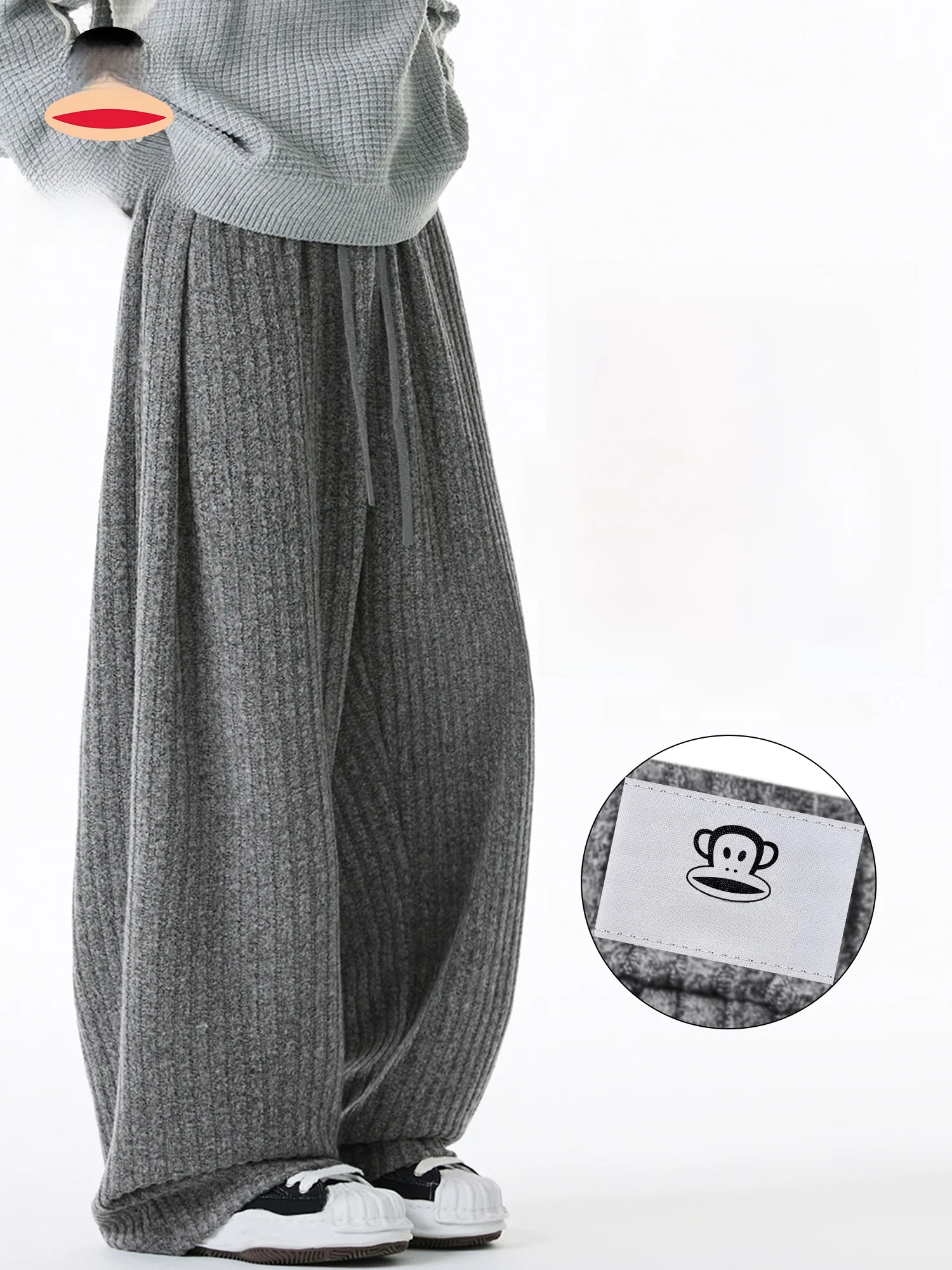 

PaulFrank Men's Comfortable Loose Casual Pants Autumn Winter Wide Leg Long Trousers Retro Sle Anti-Wrinkle Polyester Cotton...