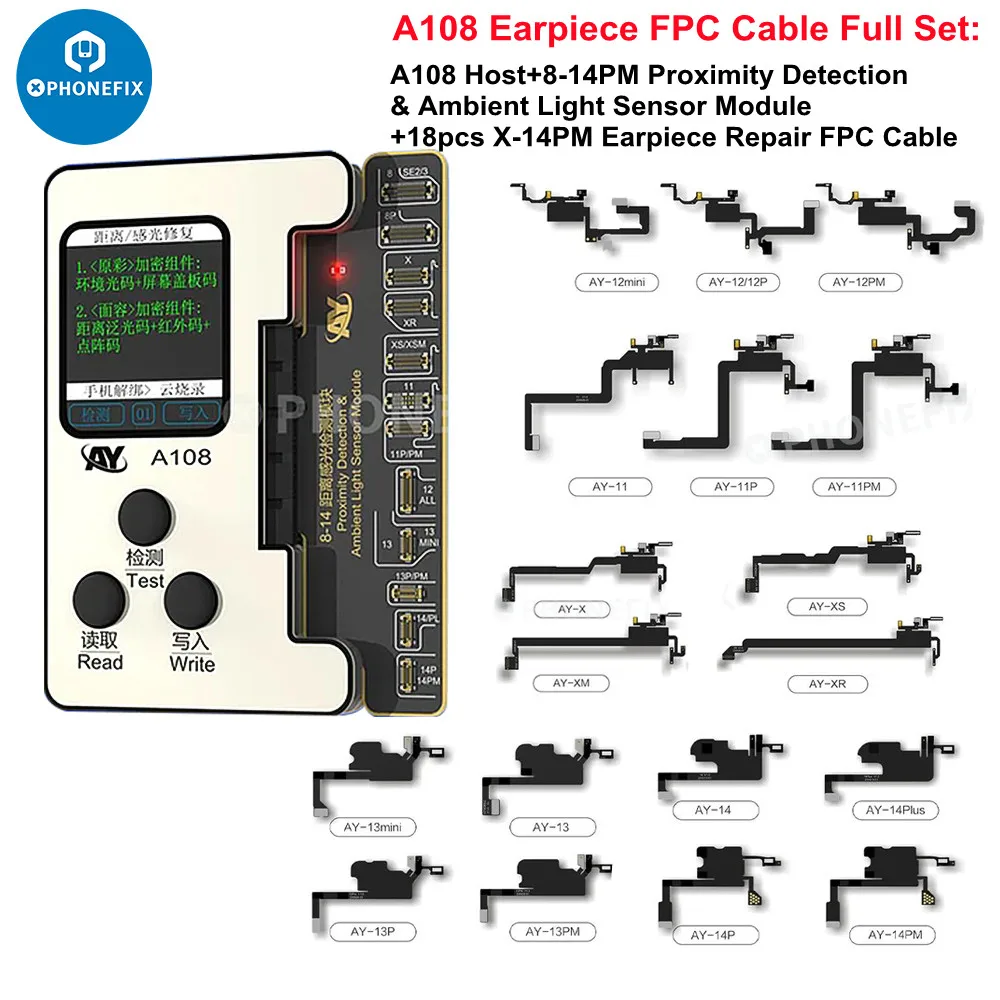 AY A108 Ear Earpiece Flex Receiver FPC Detecting Board For IPhone Fix Face ID True Tone Not Working Proximity Sensor Flex Cable