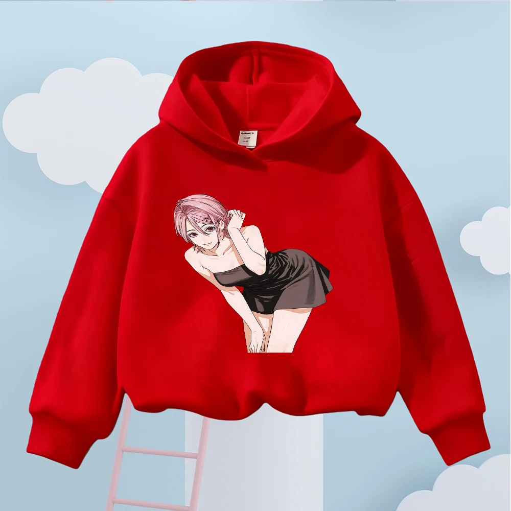 

Kids Anime Girl Print Sweatshirt Cute Cartoon Character Pullover Toddler Long Sleeve Top Casual Children's Clothing 4-12Y