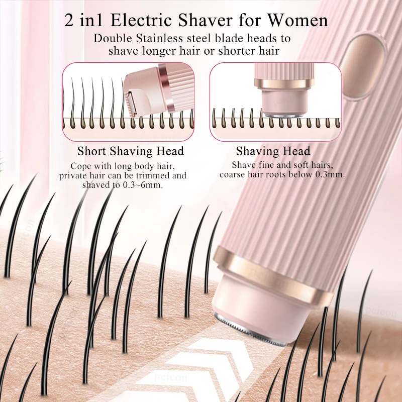 Electric Shaver for Women Bikini Trimmer Facial Mustache Hair Removal Razor Ladies Face Underarm Legs Electric Painless Epilator image 3