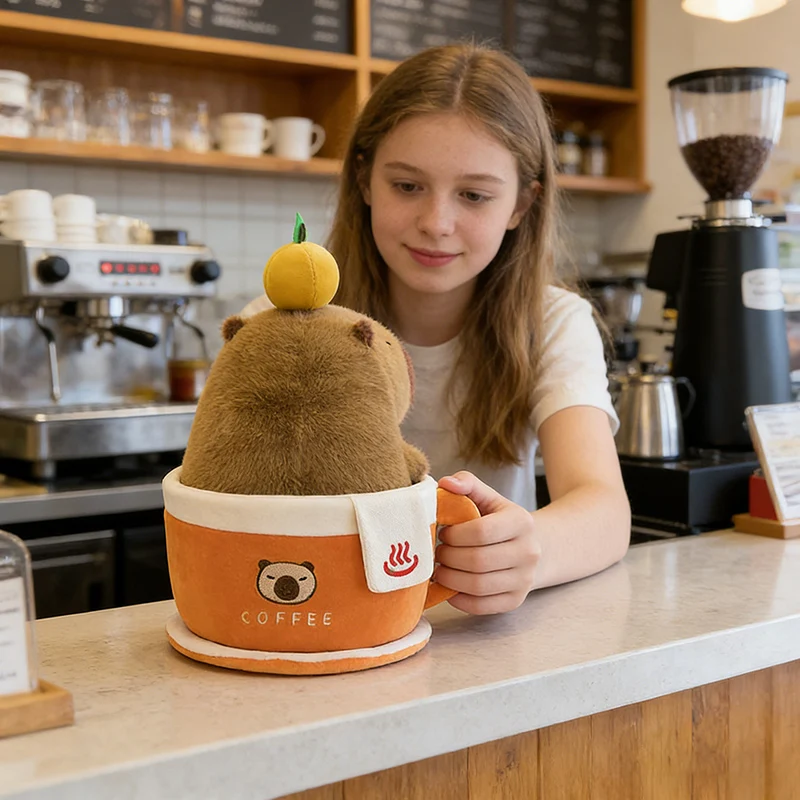 Peluche Capybara Mignonne, Poupée Géante Kawaii, Jouet en Peluche de Dessin Animé, Décoration Maison, Cadeau d'Anniversaire pour Adolescent