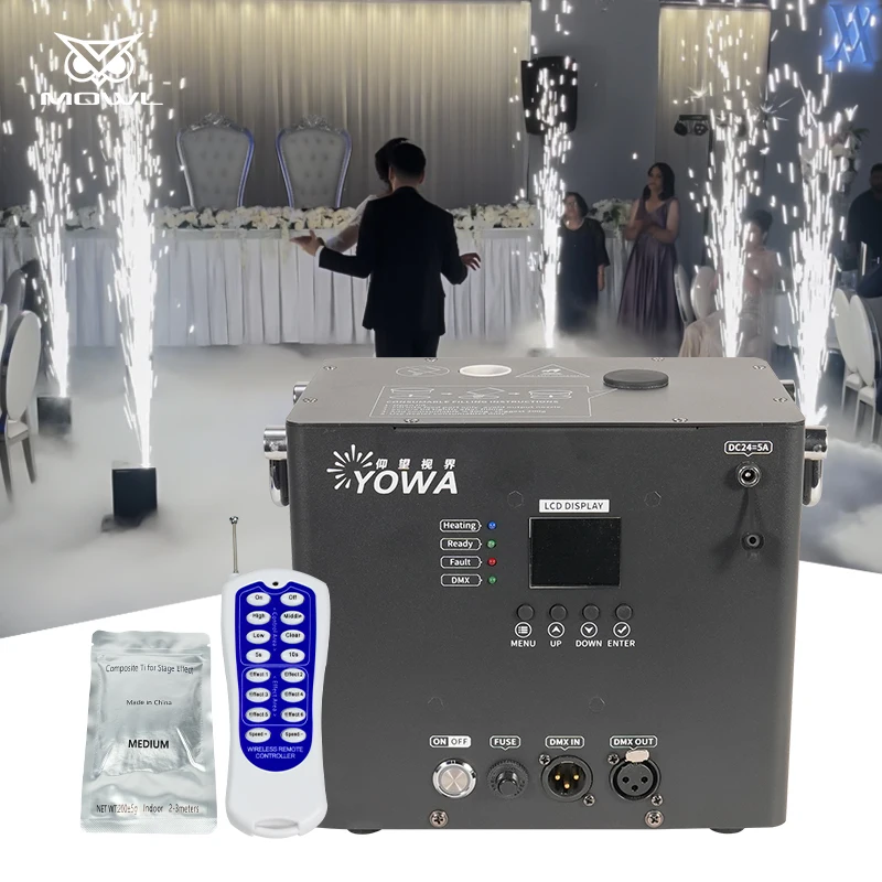 

Wedding Stage Effect Portable 350W Wireless Remote Control DMX512 Battery Cold Spark Machine