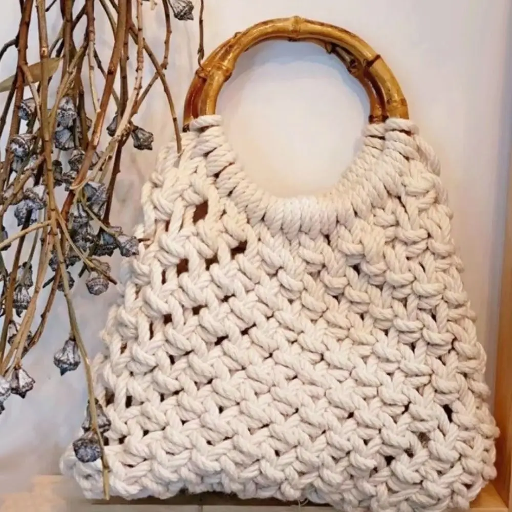 Gift Box Handle Round Bamboo Purse Handles Bamboo Detachable Bamboo Bag Handles Shoulder Bag Strap Handbags