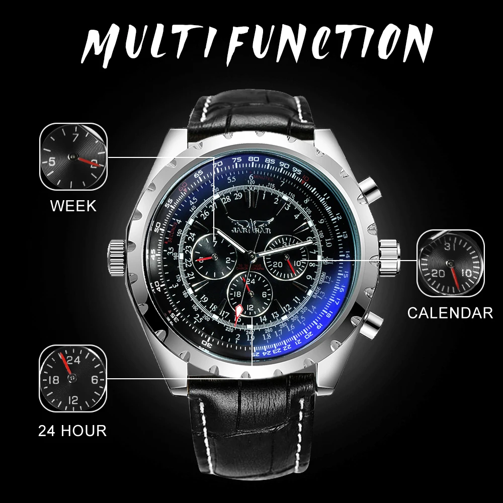 JARAGAR 212 Neue Herren Automatik-Mechanische Uhr Mode Business Luxus Kalender Woche Herren Premium-Uhr Geschenk Reloj Hombre – Detail 15