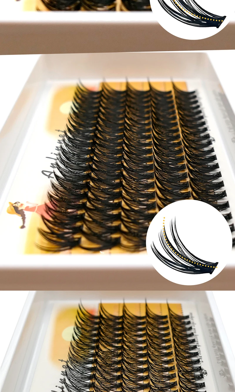 ANNINNET 5 Reihen 100 Cluster, natürliches Make-up für falsche Wimpern, weiche Wimperncluster, professionelle Wimpernverlängerung – Detail 5