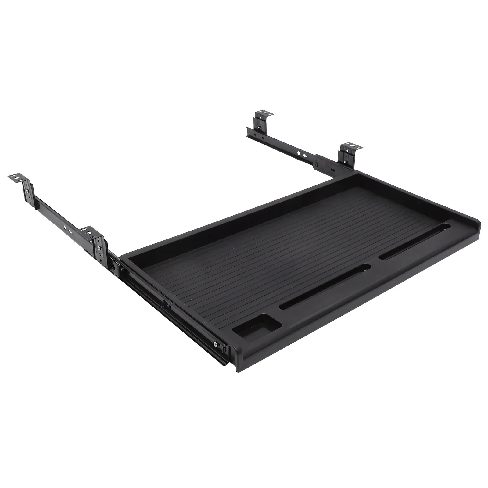 1Set Heavy Duty Under Desk Keyboard Tray Slide Out Drawer for Office Home Use Sturdy Steel Keyboard Holder with Smooth Sliders