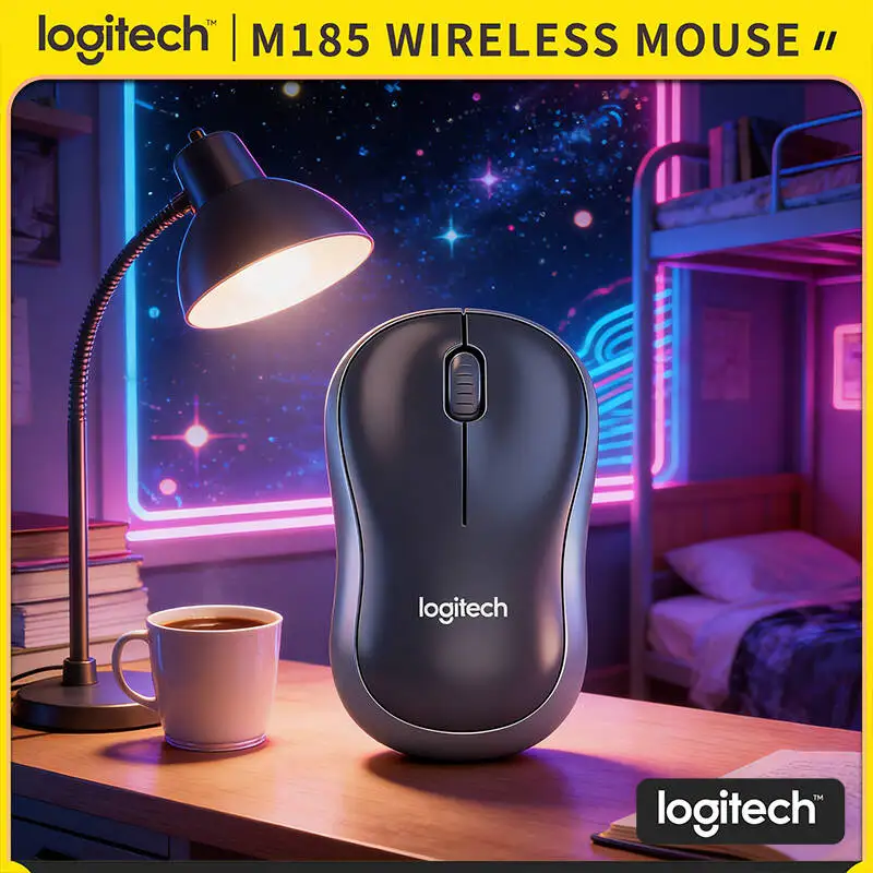 

Logitech M185 Home Office Mouse Lightweight Compact Design 10m Range 12-Month Battery Nano Receiver Multi-System Tool