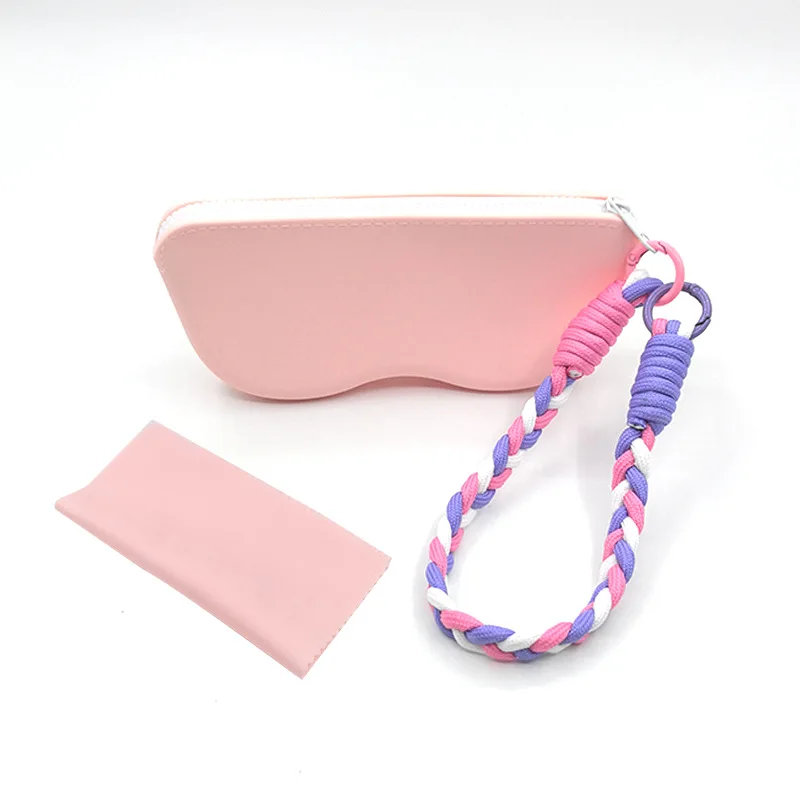 1Pc Dopamine‑Style Silicone Glasses Storage Bag With Hanging Rope Portable Sunglasses Pouch WristBagEyewearProtectiveAccessories
