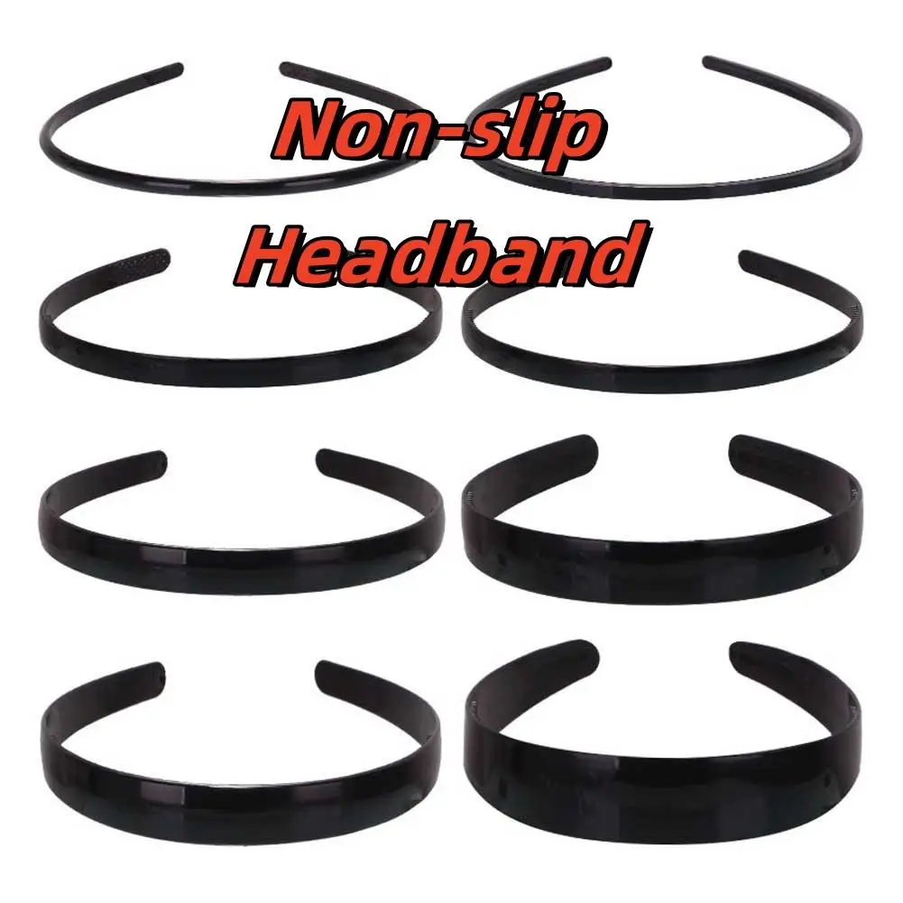 

0.5-2.5cm Wide Black Basic Toothed Non Slip Hair Bands Simple Headband Women Face Washing Hair Hoop Band Girl Hair Accessories