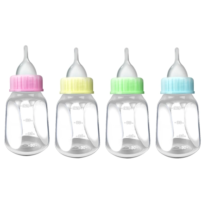 4 Pieces Pet Feeding Bottles Kit Newborn Small Animal Milk Bottle for Kitten Puppy Nursing Nipple Cleaning Brush Drop Shipping