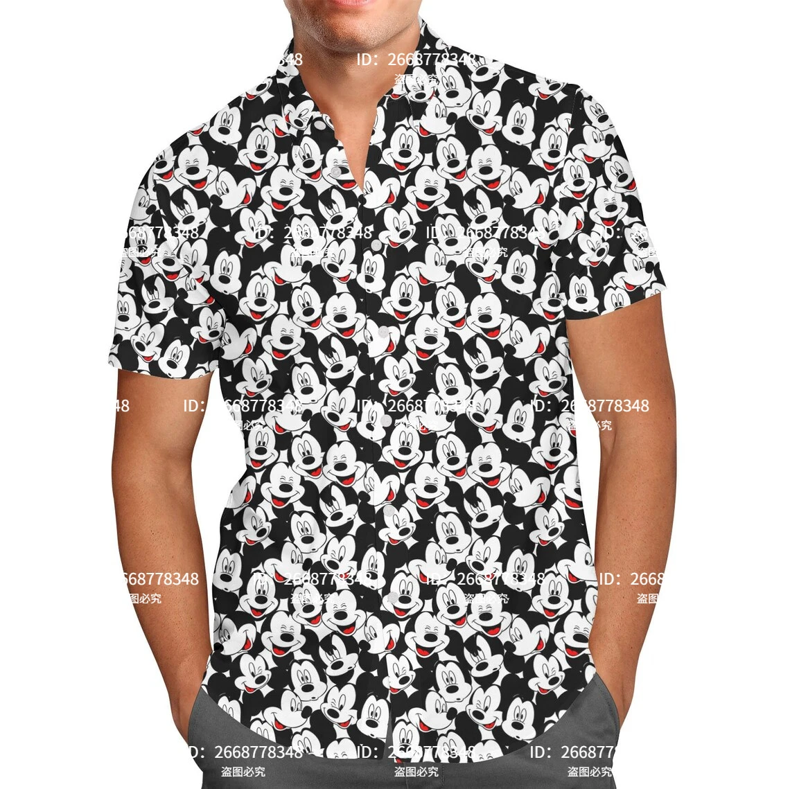 

Many Faces of Mickey Mouse Men's Hawaiian shirt Disney Inspired Men's Button Down Short Sleeve Shirt Mickey Hawaiian shirt