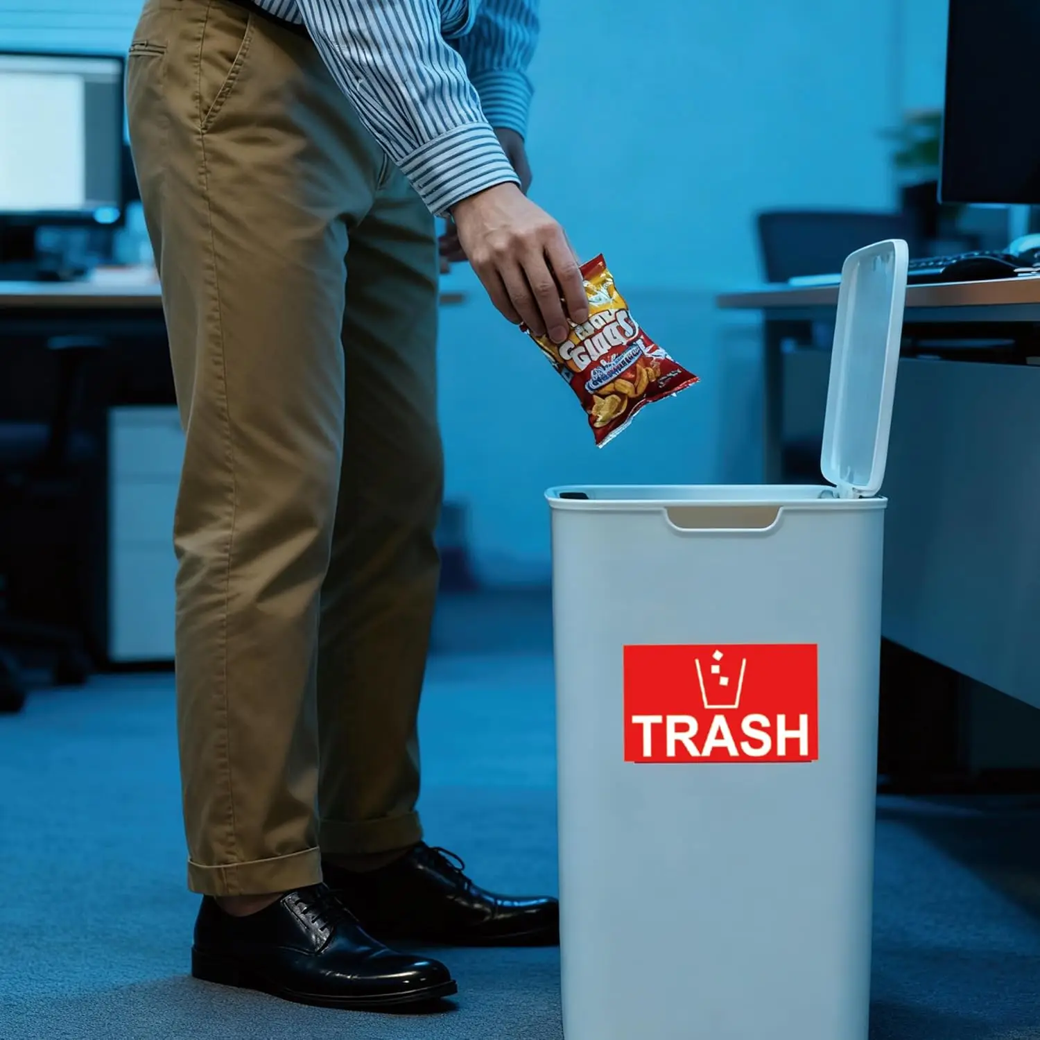 3 x 5 Zoll rote Müllaufkleber, Mülleimer-Klebeetiketten, 250 Stück (groß)