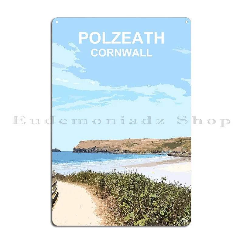 Polzeath Cornwall Cornish Gift Kernow Fishing Harbour Metal Sign Character Bar Living Room Wall Pub Garage Tin Sign Poster