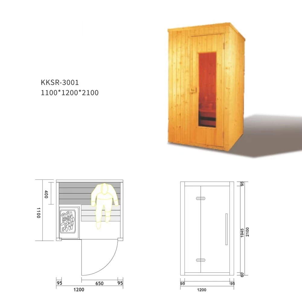Factory Supply Finnish Spruce 1 Person Electric Far Infrared Sauna Room Mobile Sauna Room