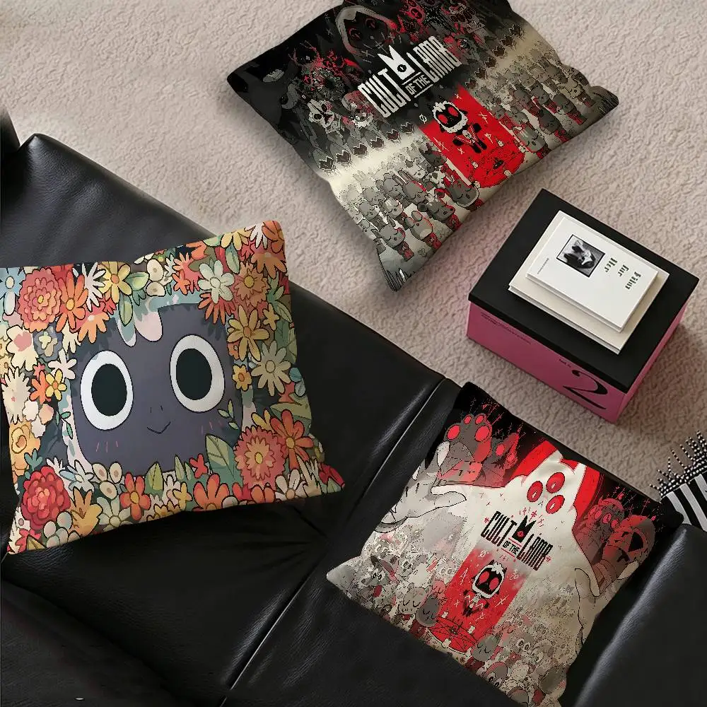Game C-Cult of The Lamb Cushion Cover Inches Farmhouse Decor Home Throw Pillow Covers for Couch Decorations