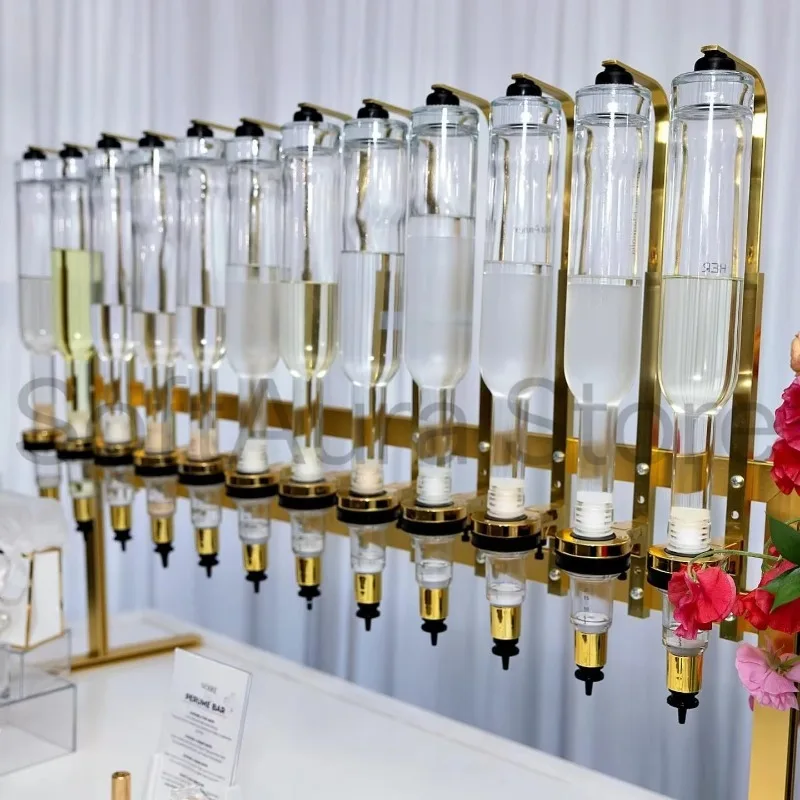 Stable Base 200ml/375ml/500ml/750ml Glass Perfume Bottle 12 Pack Gold Styling Dispenser For Wedding Table Ornament