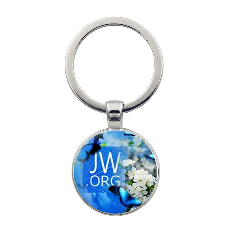 Jw.Org Keychain Jehovah\'S Witness Metal Glass Pendant Keychain Christian Jewelry Gift Wholesale