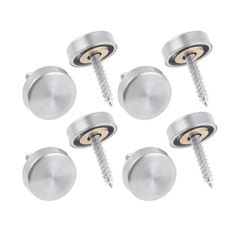 16 Mm Stainless Steel Mirror Nails Screw Cap 8 Pcs With 1/2 Inch Black Cast Iron Pipe Fittings Floor Flange BSP Threaded