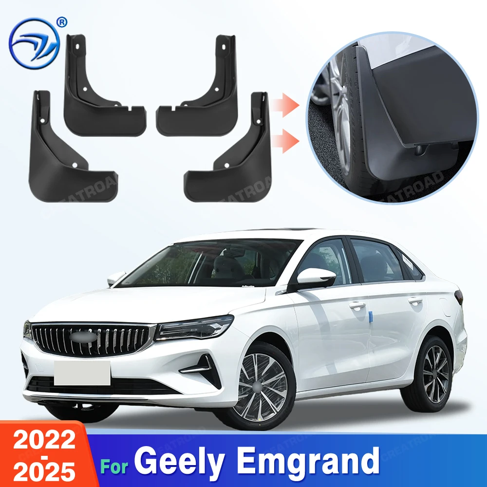 Custom Fit 4PCS Mud Flaps for Geely Emgrand 2022 2023 2024 2025 No Drilling Splash Guards Mudguards Car Fender Accessories