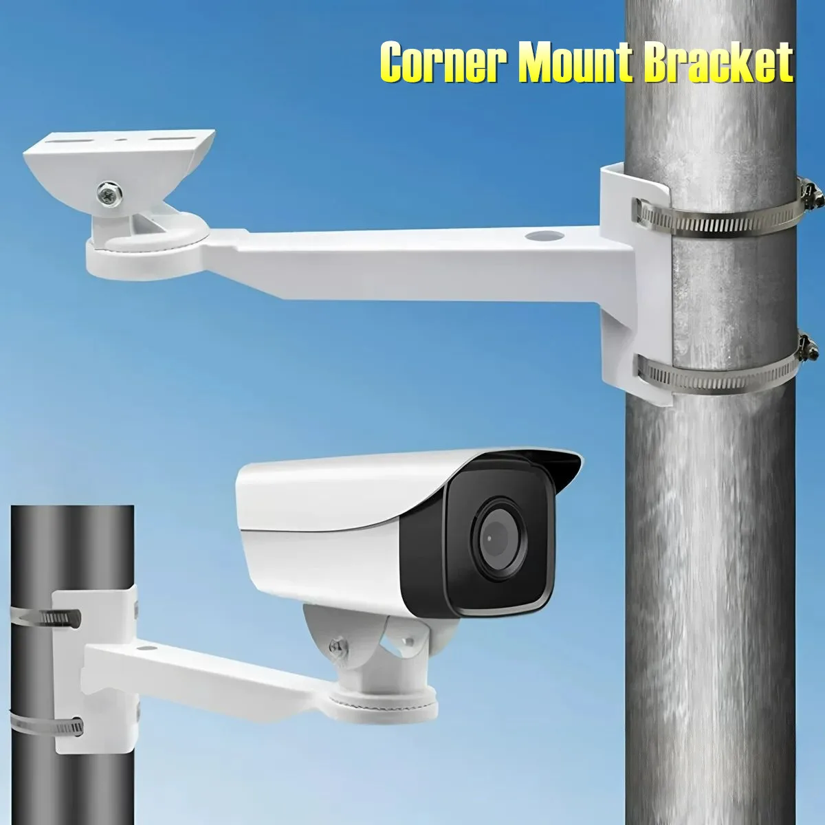 سبائك الألومنيوم مراقبة CCTV حامل كاميرات مراقبة عالي الجودة مصباح الشارع القطب العمودي جبل قوس الزاوية اليمنى الجدار الخارجي قوس الزاوية