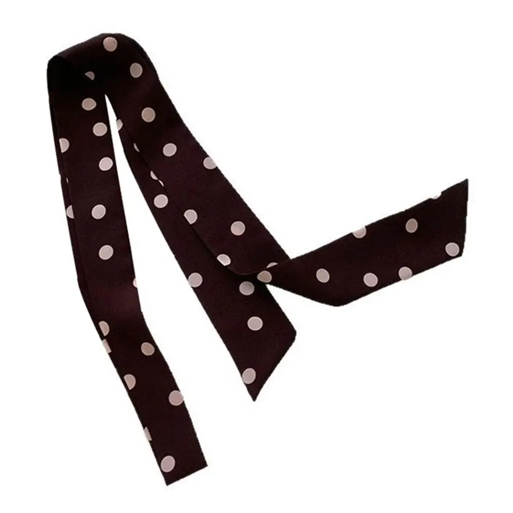 

Модный корейский длинный шелковый шарф, тонкий и узкий, универсальный, длинная лента-пояс, шелковые шарфы Y2K для женщин на лето