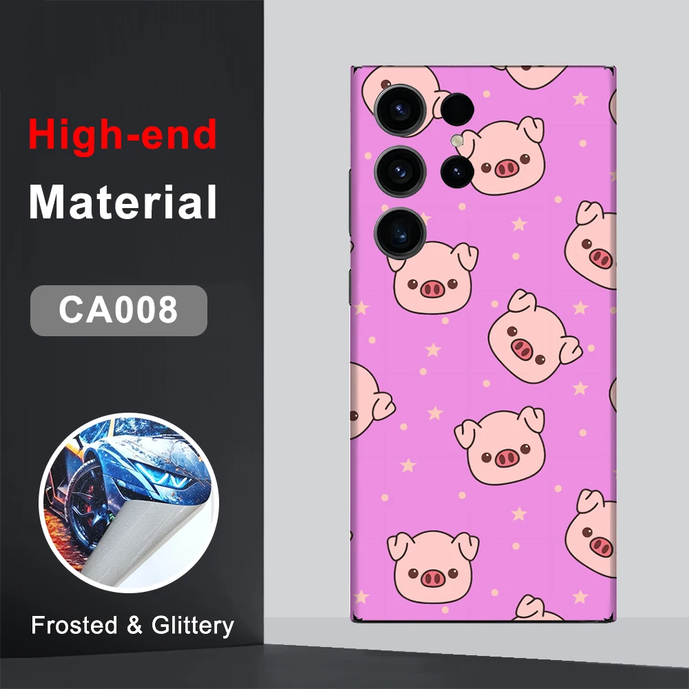 

CASEKiTTY Skin Back Film For Samsung Galaxy S23 Ultra Sticker S24 Plus Wrap S22 S21 Full Cover Decal Cute Pink Pig Protector