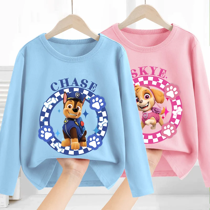 סיור פאו סיור שרוול ארוך ילדים סתיו ילדים מרדף סקי צמרות קריקטורה בנים & בנות בסיס תינוק חולצה בגדים ילדים מתנה