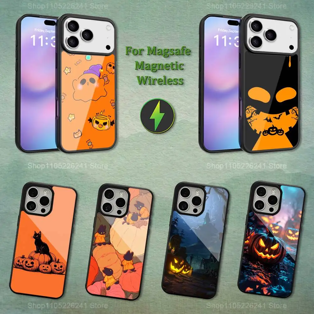 

Cartoon Art Halloween Phone Case For iPhone 13,12,11,16,15,17,14,Pro,Max,Plus,Mini, For Magsafe,Magnetic Wireless Charging