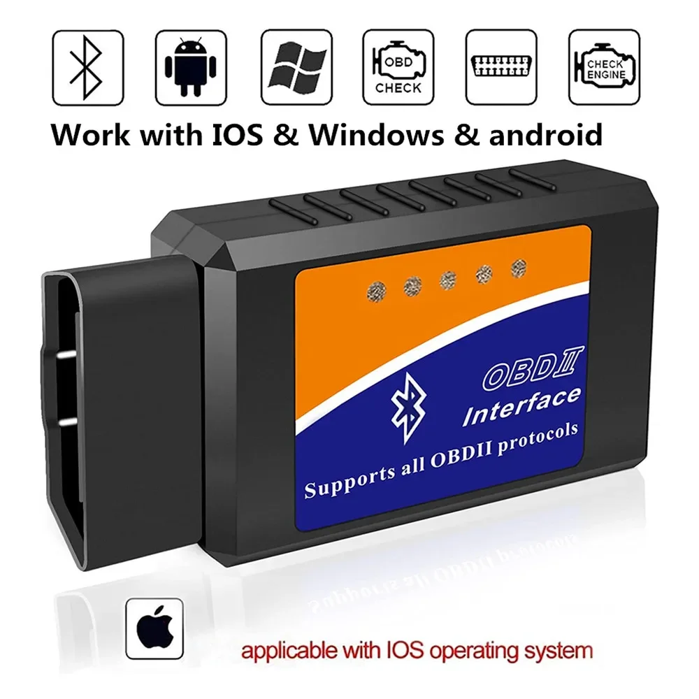 OBD2 Scanner Bluetooth Code Reader for IOS  Android Windows Car Diagnostic Scan Tool Odb2 OBDII Adapter Elm327