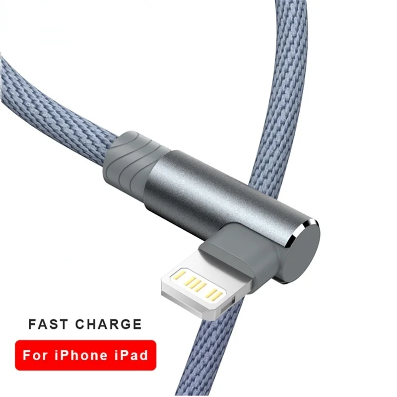 

USB Charger Cable for IPhone 6 6s 7 8 Plus X XR 11 12 13 Pro Max SE 2 IPad Origin Data Cable Long 3m 90 Degree Fast Charge