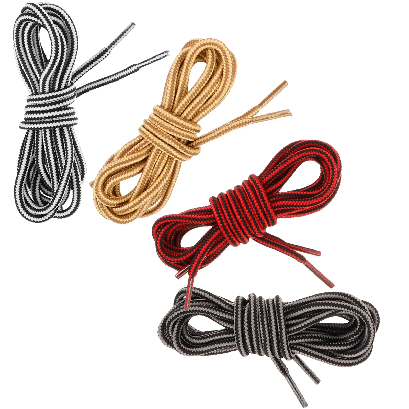 

4 Pairs Waxed Round Laces 120cm Black Red Gray White Yellow Brown for Sneakers Boots Replacement Mens Shoelaces