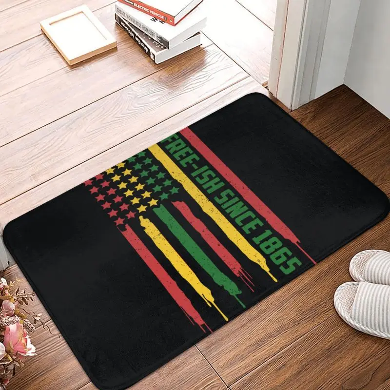 Personalized Juneteenth Free Doormat Mat Anti-Slip Since 1865 Black African Pride Bathroom Kitchen Bedroom Rug Carpet 40*60cm